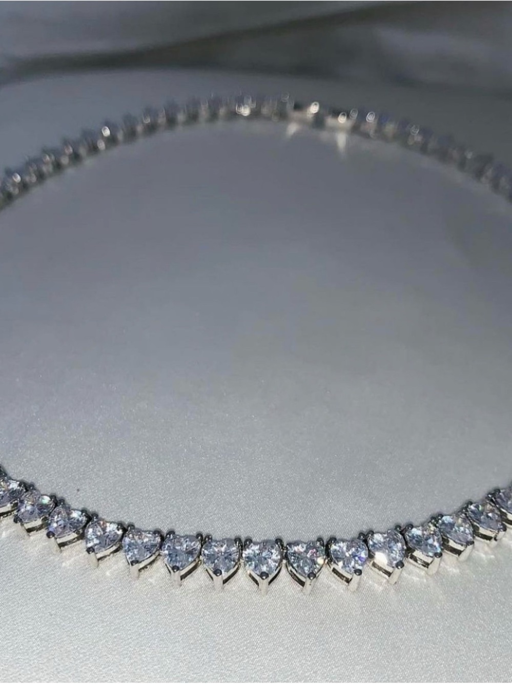 Tennis Necklace in Silver 16inch - Picture 2 of 3